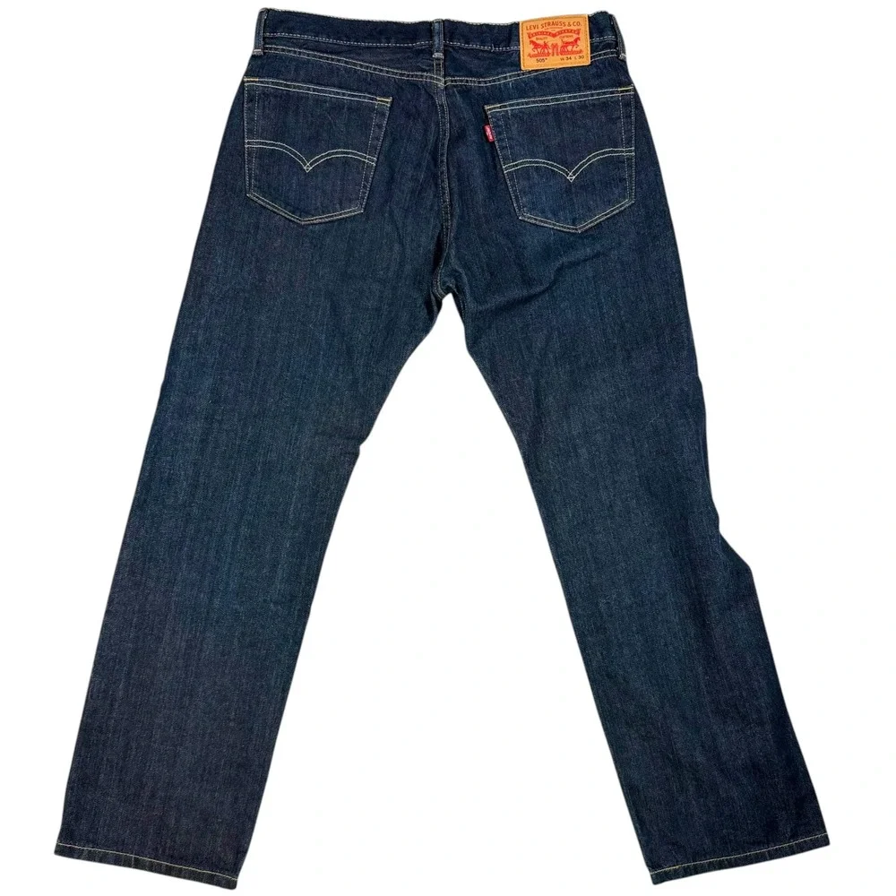Levis 505 Regular Fit Straight Leg Dark Indigo Jeans Mens 34x30 00505-1554